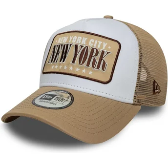 Čepice zaoblená žádné zvíře hnědá snapback A Frame Frame Location New York Ciudades y Playas New Era