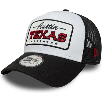 Vit och svart trucker-keps A Frame Location från Austin Städer och Stränder Texas från New Era