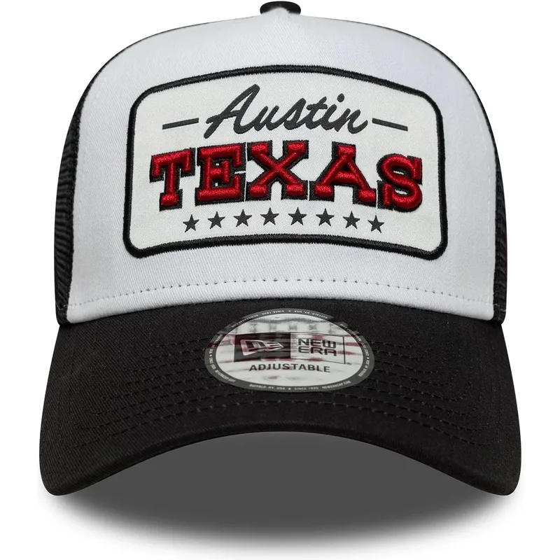 vit-och-svart-trucker-keps-a-frame-location-fran-austin-stader-och-strander-texas-fran-new-era