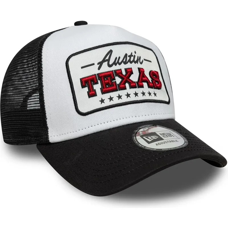 vit-och-svart-trucker-keps-a-frame-location-fran-austin-stader-och-strander-texas-fran-new-era