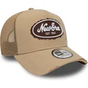 cepice-zaoblena-hneda-snapback-a-frame-oval-canvas-distress-new-era