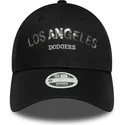 new-era-curved-brim-women-9forty-sequin-wordmark-los-angeles-dodgers-mlb-black-adjustable-cap