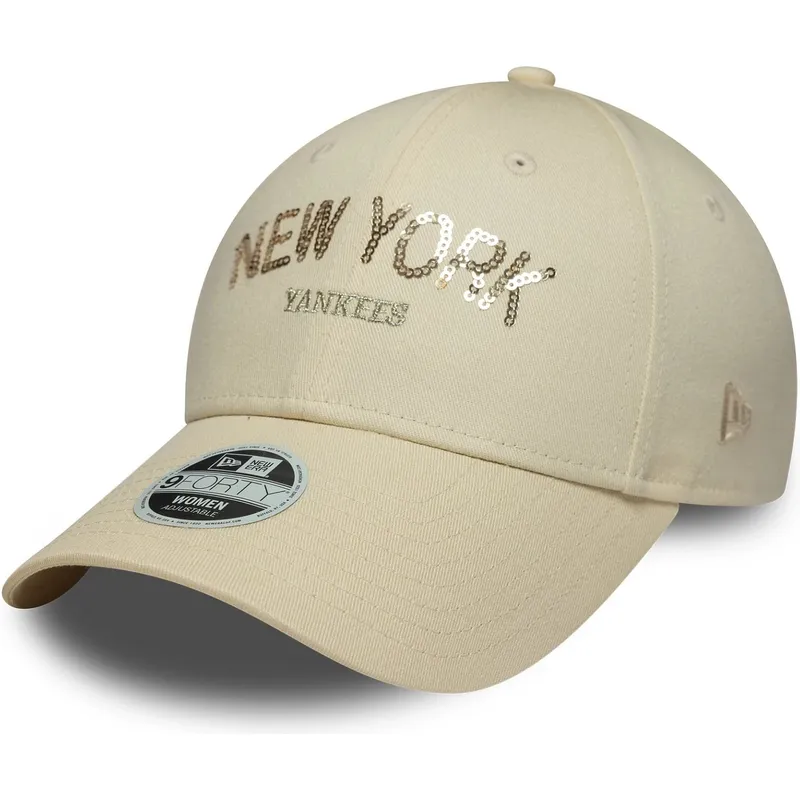 cepice-zaoblena-bezova-nastavitelny-9forty-sequin-wordmark-new-york-yankees-mlb-new-era