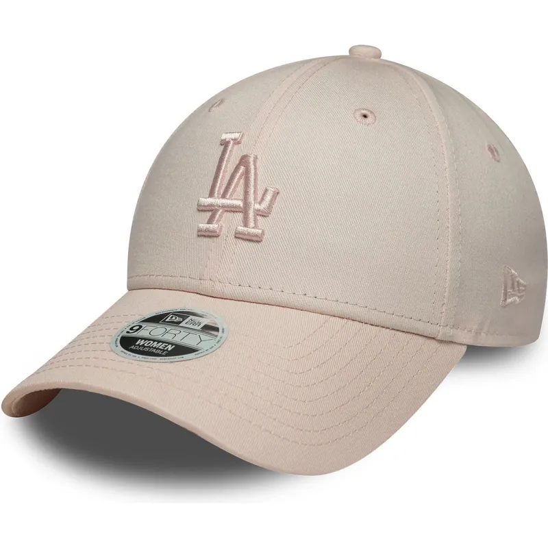 gorra-curva-rosa-ajustable-con-logo-rosa-para-mujer-9forty-league-essential-midi-de-los-angeles-dodgers-mlb-de-new-era
