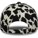schwarze-und-weisse-verstellbare-curved-cap-fur-damen-9forty-cow-midi-der-new-york-yankees-mlb-von-new-era