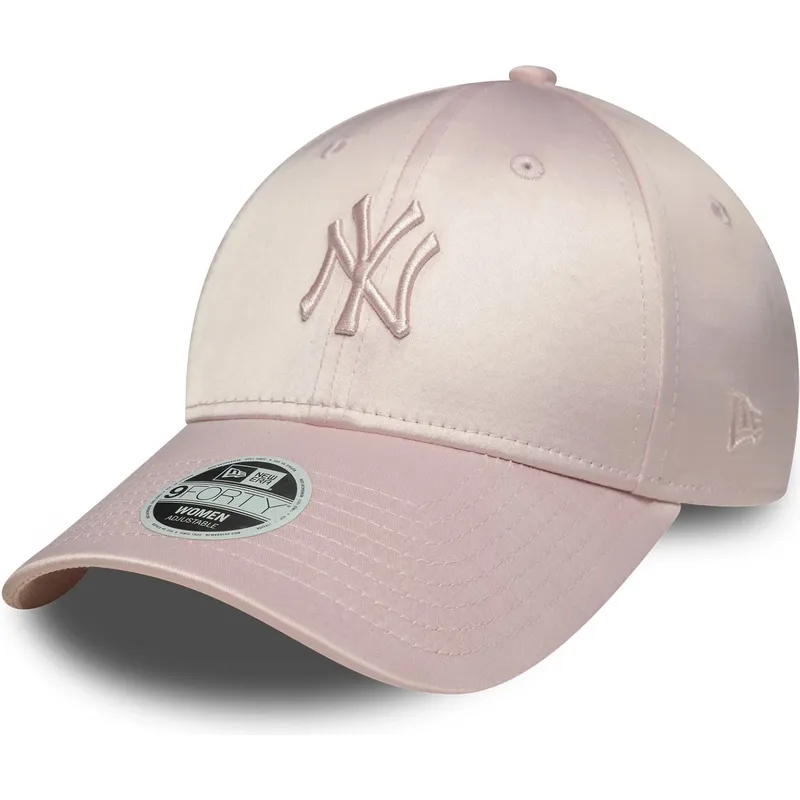 new-era-curved-brim-women-pink-logo-9forty-satin-new-york-yankees-mlb-pink-adjustable-cap