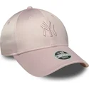 new-era-curved-brim-women-pink-logo-9forty-satin-new-york-yankees-mlb-pink-adjustable-cap