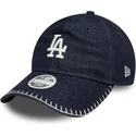 cepice-zaoblena-namornicka-modra-nastavitelny-pasek-9twenty-denim-stitch-los-angeles-dodgers-mlb-new-era