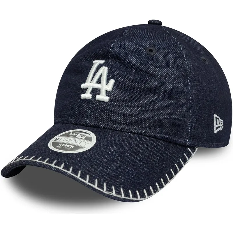 cepice-zaoblena-namornicka-modra-nastavitelny-pasek-9twenty-denim-stitch-los-angeles-dodgers-mlb-new-era