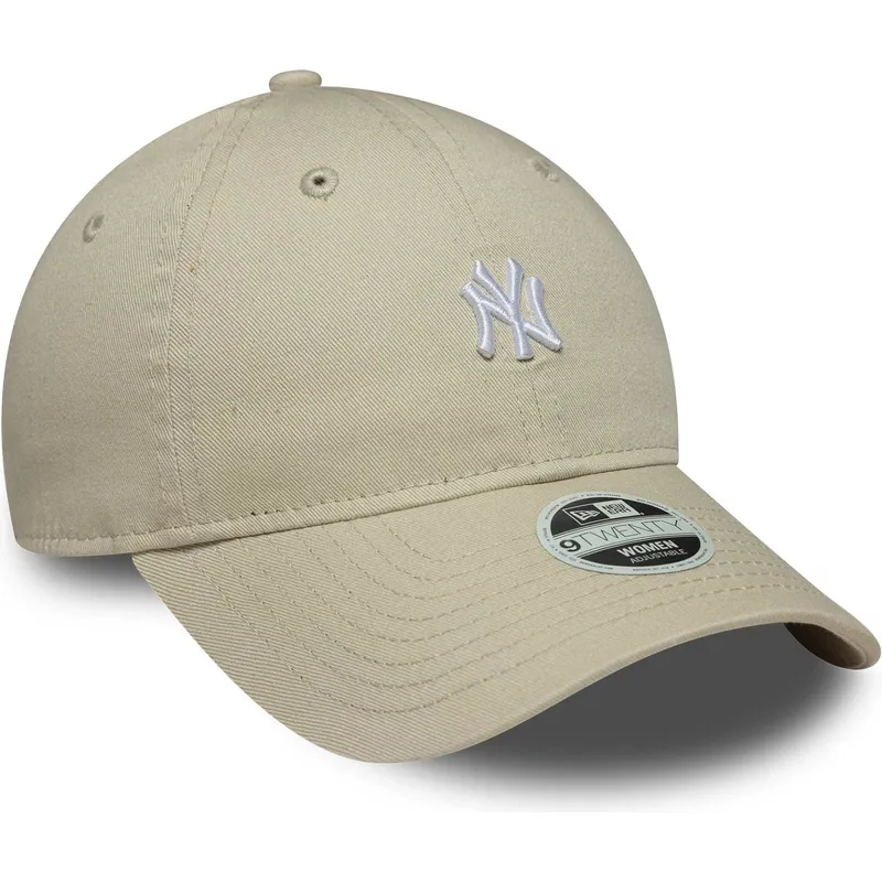 gorra-curva-beige-ajustable-para-mujer-9twenty-washed-mini-de-new-york-yankees-mlb-de-new-era