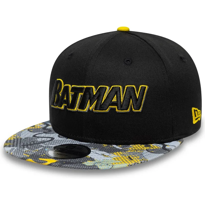 gorra-plana-negra-snapback-para-nino-9fifty-de-batman-dc-comics-de-new-era
