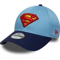 cap-zaoblena-blue-adjustable-strap-pro-deti-9forty-superman-dc-comics-new-era