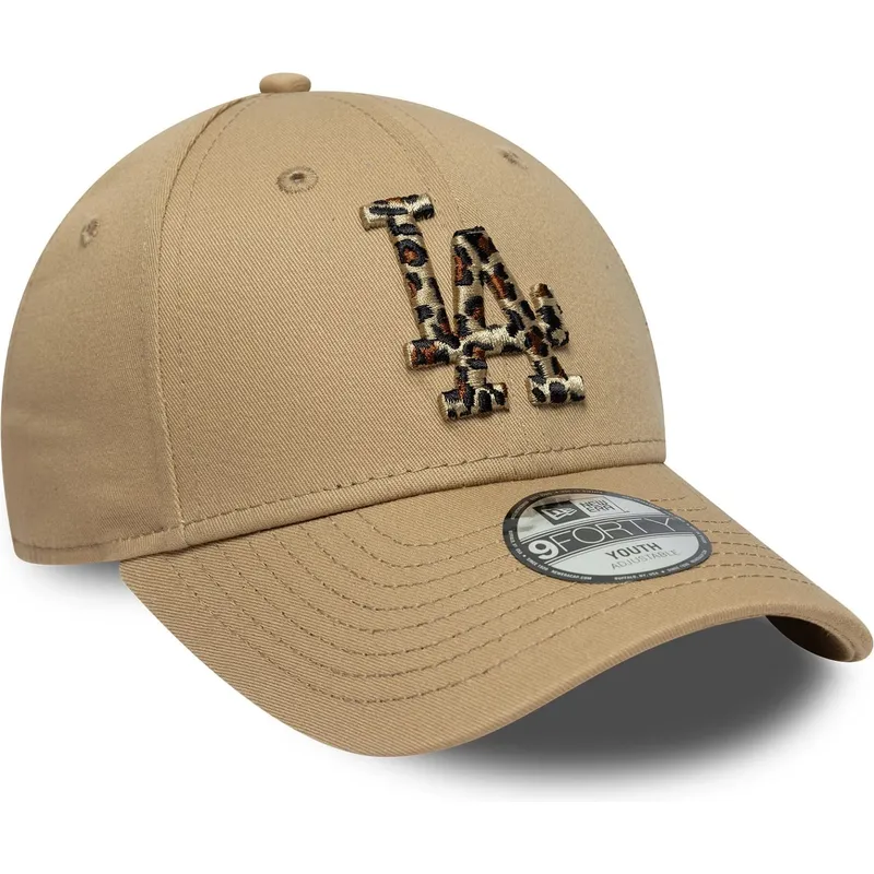 cepice-zaoblena-hneda-nastavitelny-pro-deti-9forty-animal-infill-los-angeles-dodgers-mlb-new-era