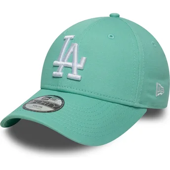 Cap zaoblená green adjustable strap pro děti 9FORTY League Essential Los Angeles Dodgers MLB New Era
