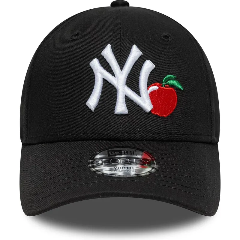 svart-justerbar-kurvad-keps-for-barn-9forty-fruit-icon-fran-new-york-yankees-mlb-av-new-era