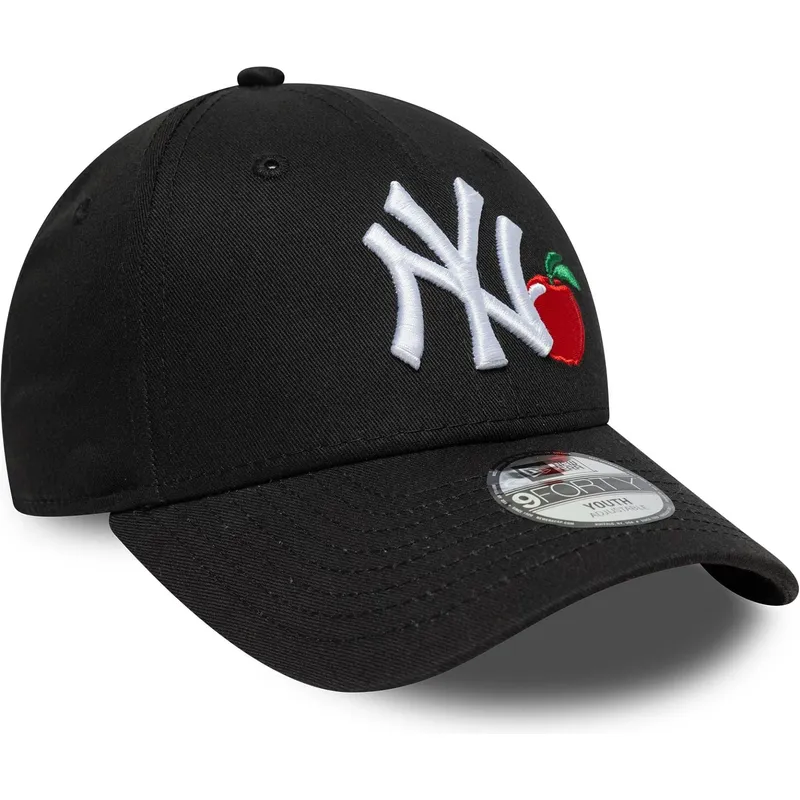 svart-justerbar-kurvad-keps-for-barn-9forty-fruit-icon-fran-new-york-yankees-mlb-av-new-era