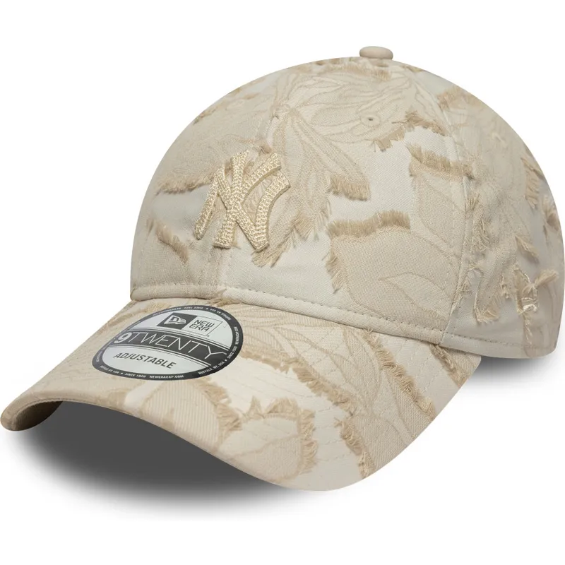 cap-zaoblena-beige-adjustable-strap-9twenty-img-floral-new-york-yankees-mlb-new-era