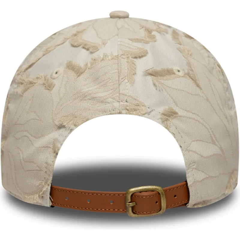 beige-verstellbare-curved-cap-mit-beigem-logo-9twenty-img-floral-der-new-york-yankees-mlb-von-new-era