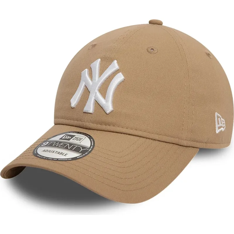 gorra-curva-marron-claro-ajustable-9twenty-league-essential-de-new-york-yankees-mlb-de-new-era