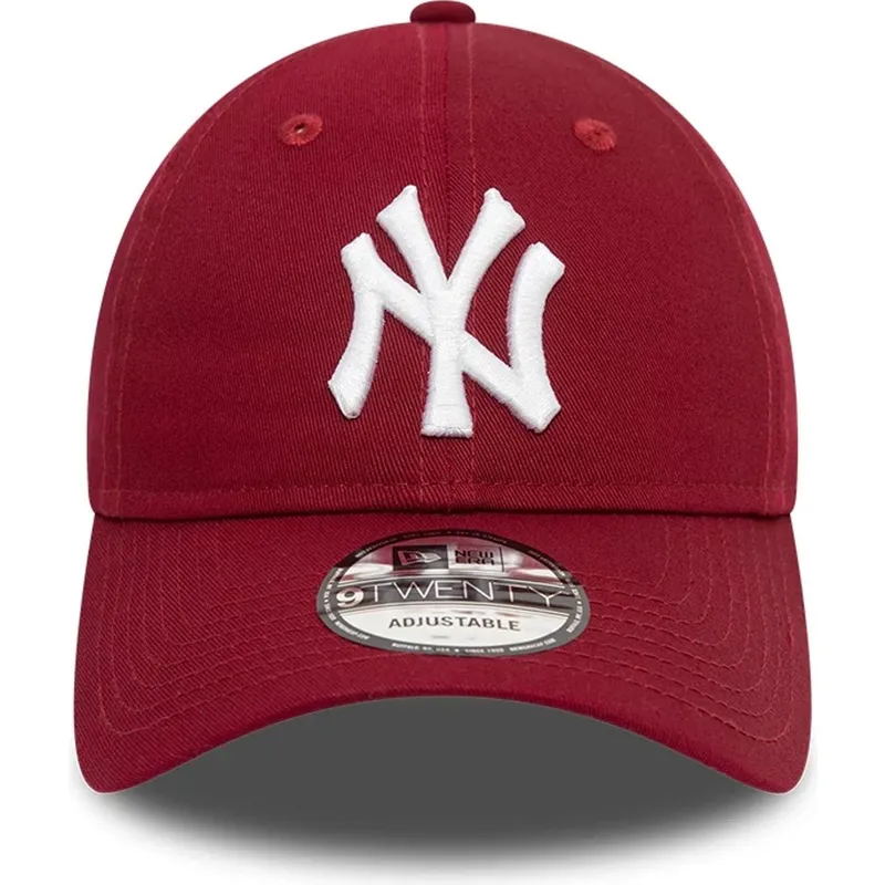 gorra-curva-roja-oscuro-ajustable-9twenty-league-essential-de-new-york-yankees-mlb-de-new-era