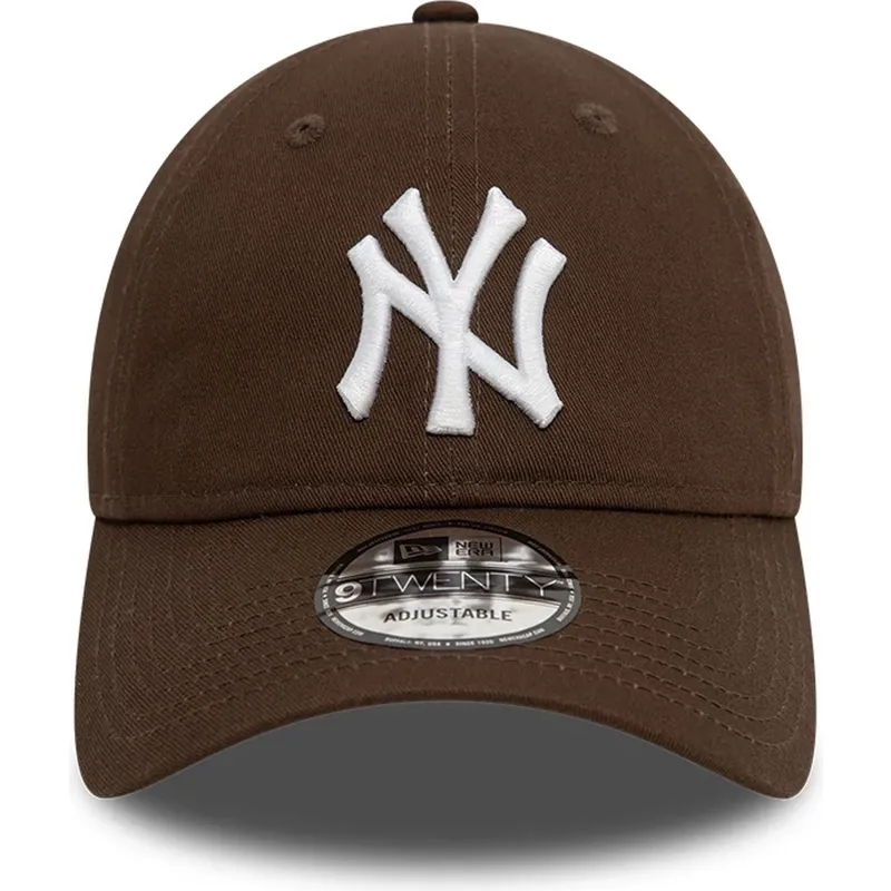 cap-zaoblena-brown-adjustable-strap-9twenty-league-essential-new-york-yankees-mlb-new-era