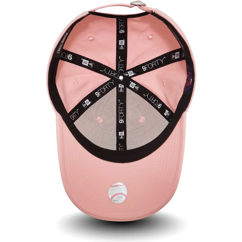 rosa-verstellbare-curved-cap-9forty-league-essential-der-new-york-yankees-mlb-von-new-era