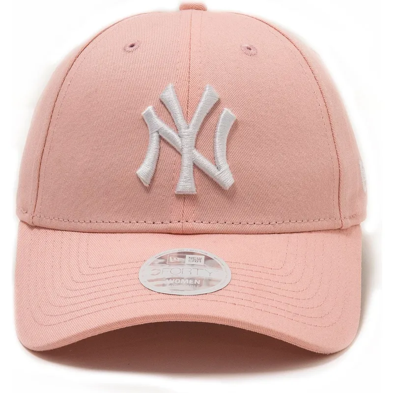 rosa-verstellbare-curved-cap-9forty-league-essential-der-new-york-yankees-mlb-von-new-era