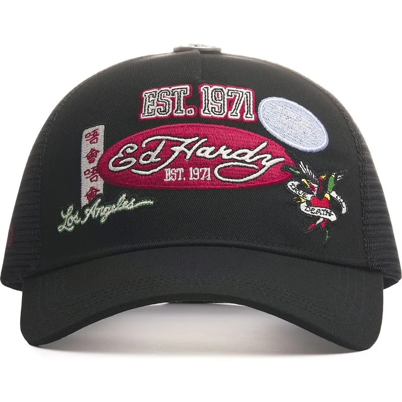 cepice-zaoblena-cerna-snapback-est-1971-varsity-ed-hardy