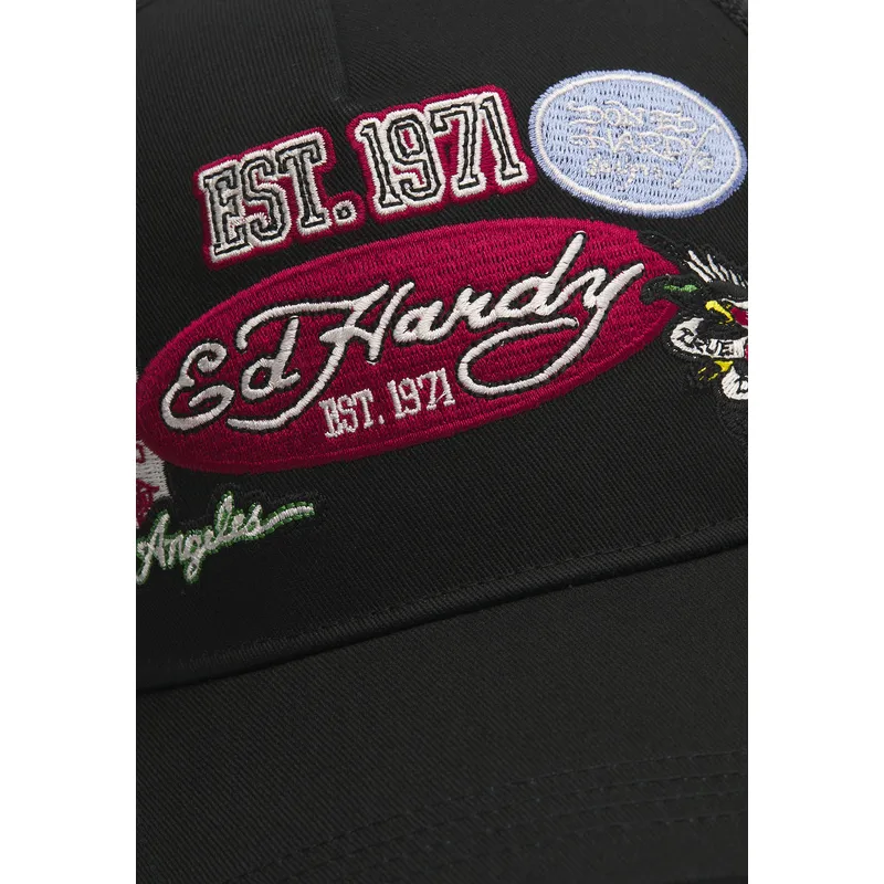 cepice-zaoblena-cerna-snapback-est-1971-varsity-ed-hardy