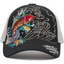cepice-zaoblena-cerna-snapback-1971-koi-fish-ed-hardy