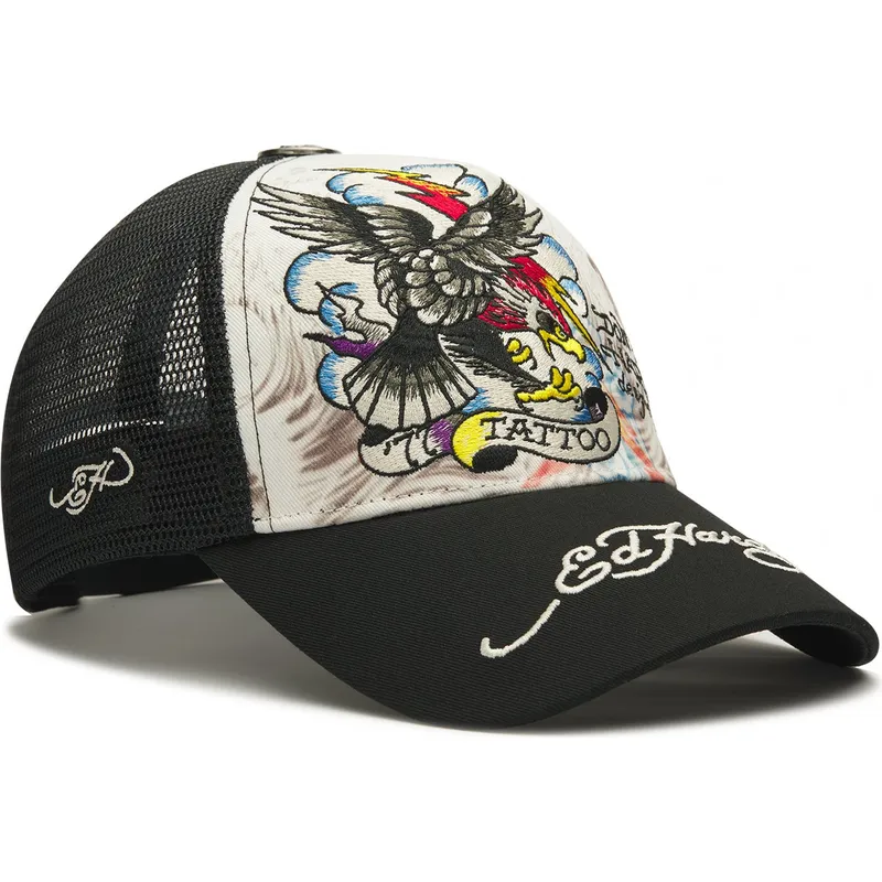 cepice-zaoblena-bila-snapback-tattoo-eagle-graphic-ed-hardy