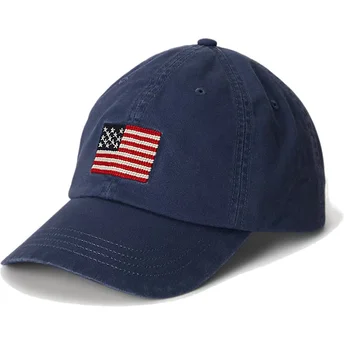 Čepice zaoblená námořnická modrá nastavitelný pásek Classic Sport Flag Polo Ralph Lauren