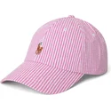 verstellbare-rosa-gebogene-kappe-stretch-seersucker-von-polo-ralph-lauren