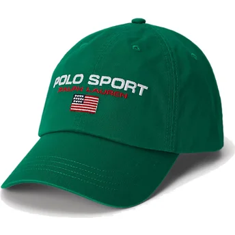Čepice zaoblená zelená nastavitelný Sport Twill Polo Ralph Lauren
