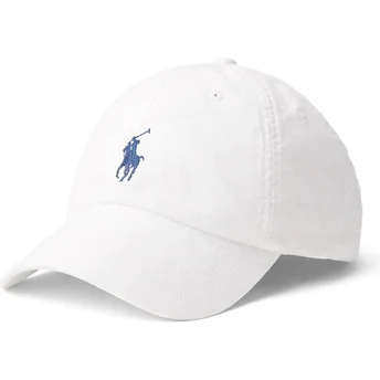 Weiße verstellbare Curved Cap Linen von Polo Ralph Lauren