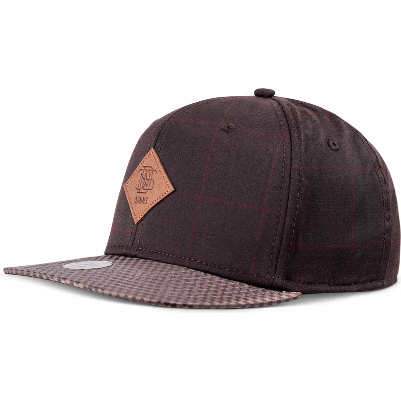djinns-flat-brim-glencheck-brown-adjustable-cap