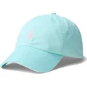 hellblaue-verstellbare-curved-cap-mit-rosa-logo-cotton-chino-classic-sport-von-polo-ralph-lauren