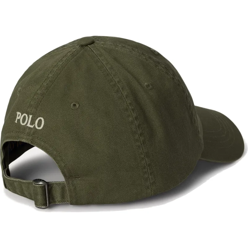 grune-verstellbare-curved-cap-mit-beigem-logo-cotton-chino-classic-sport-von-polo-ralph-lauren