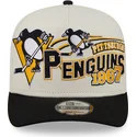 beige-gebogene-snapback-kappe-9fifty-a-frame-classic-der-pittsburgh-penguins-nhl-von-new-era