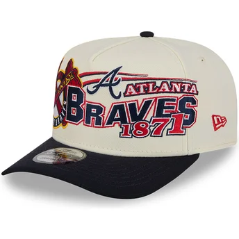 Beige und schwarze gebogene Snapback-Kappe 9FIFTY A Frame Classic der Atlanta Braves MLB von New Era