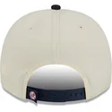 beige-und-marineblaue-gebogene-snapback-kappe-9fifty-a-frame-classic-der-new-york-yankees-mlb-von-new-era