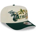 new-era-curved-brim-9fifty-a-frame-classic-oakland-athletics-mlb-beige-and-green-snapback-cap