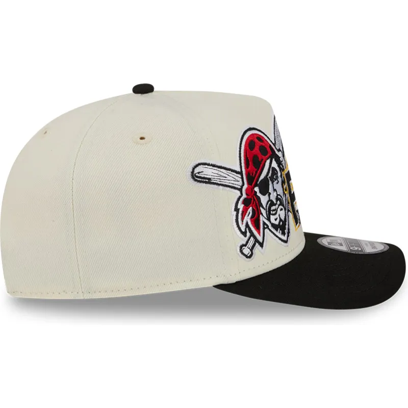 beige-och-svart-kurvad-keps-snapback-9fifty-a-frame-classic-pittsburgh-pirates-mlb-fran-new-era