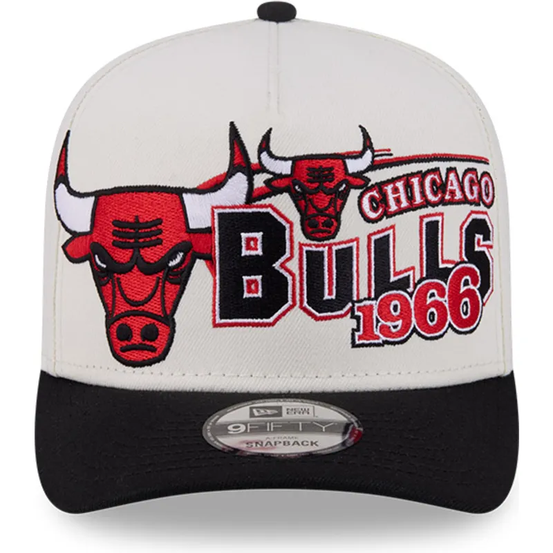 beige-och-svart-bojd-keps-snapback-9fifty-a-frame-classic-fran-chicago-bulls-nba-av-new-era