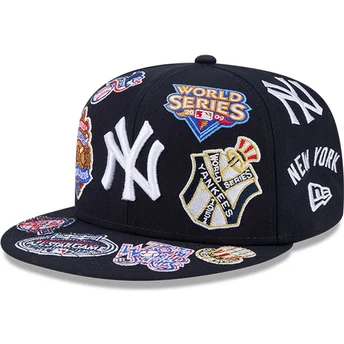 Marinblå platt keps justerad 59FIFTY All Over Logos New...