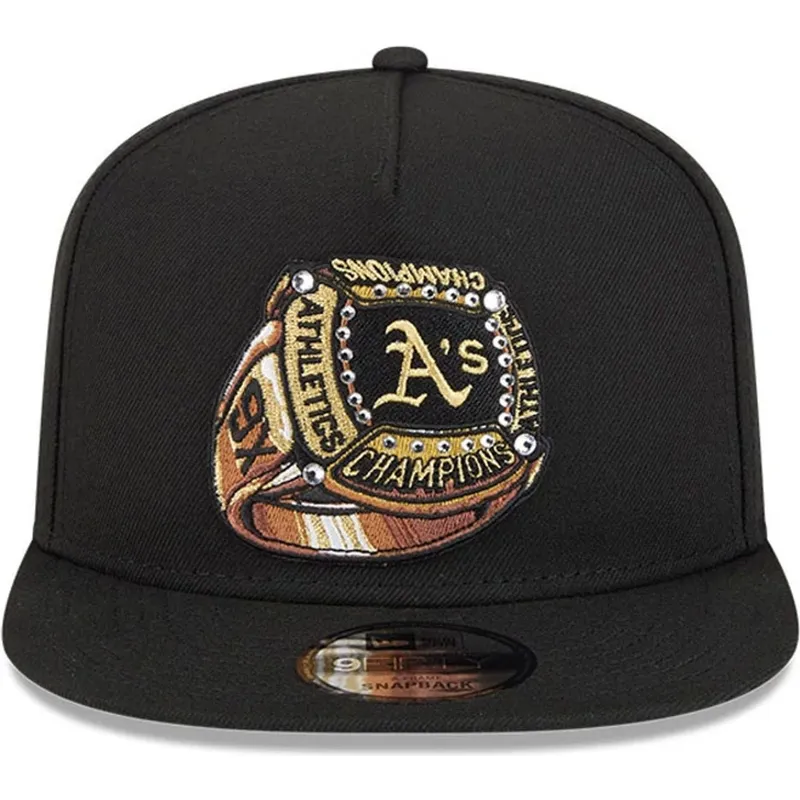 new-era-flat-brim-9fifty-a-frame-ring-oakland-athletics-mlb-black-snapback-cap