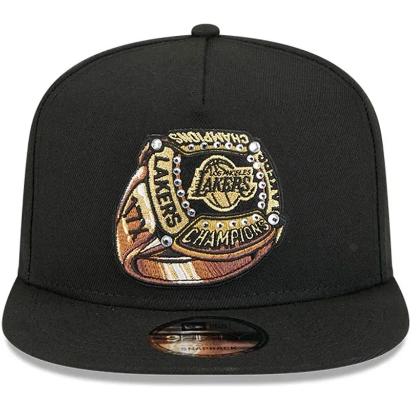 schwarze-flache-snapback-kappe-9fifty-a-frame-ring-der-los-angeles-lakers-nba-von-new-era