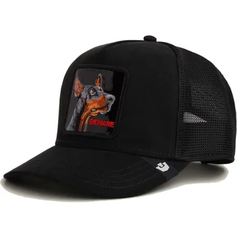 Čepice zaoblená černá snapback Black Out Doberman Metallic The Farm Goorin Bros.