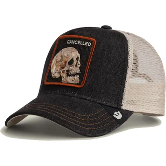Gorra trucker negra calavera Cancelled Denim Skull The Farm de Goorin Bros.