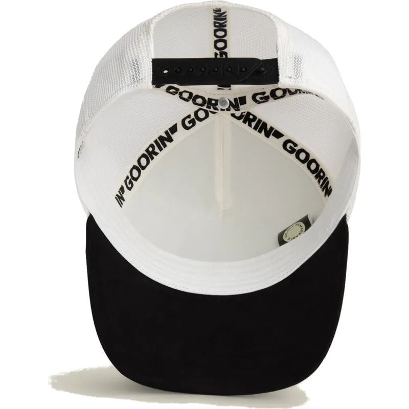 gorra-trucker-blanca-y-negra-pantera-microsuede-black-panther-the-farm-de-goorin-bros